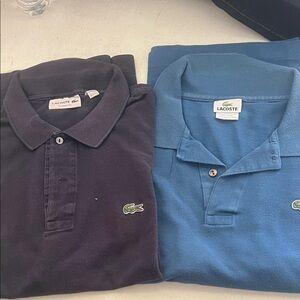Lacoste Men's Polo Pair in Navy and Blue